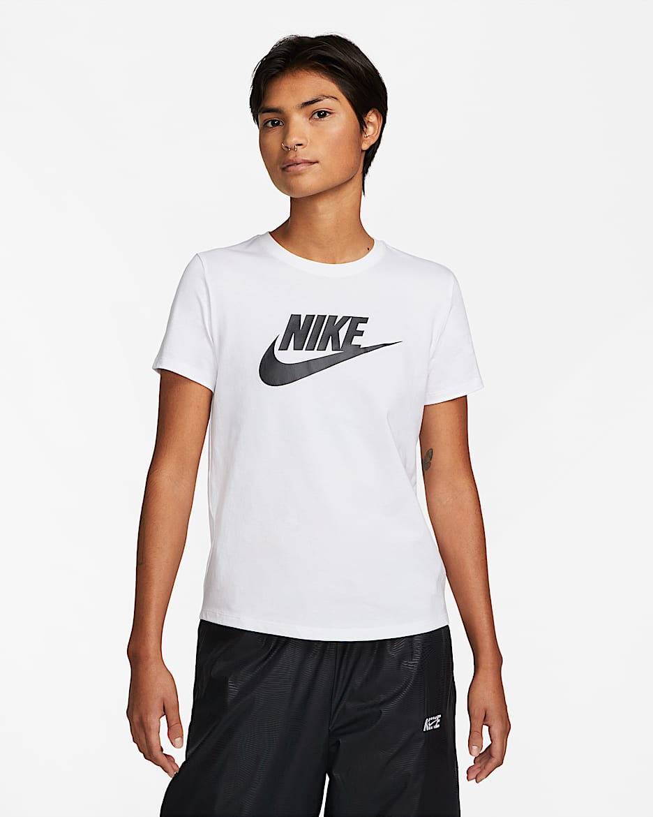 ★ Nike★ Sportswear Essential LBR T-shirt W White Black FD Nike Sportswear Essentials Women's Logo T-Shirt. Nike.com